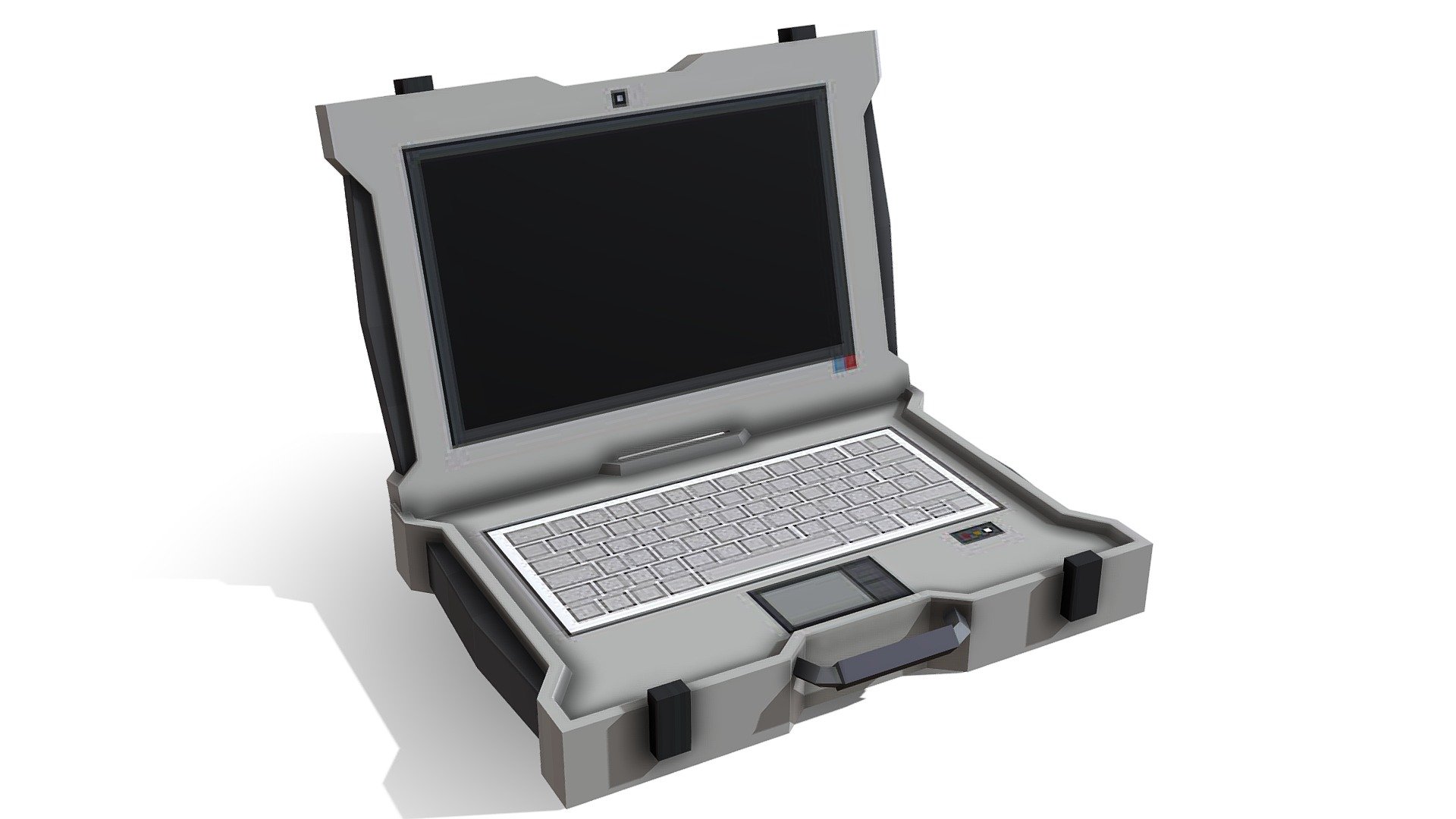 Military laptop - Rugged Laptop (Low Poly) - 3D model by Likonisa (@eDU6tjT5IDwTntq) 3d model