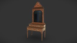 Dressing Table wooden, bed, bedroom, mirror, russian, furniture, chestnut, quixelsuite2, pbr-texturing, house