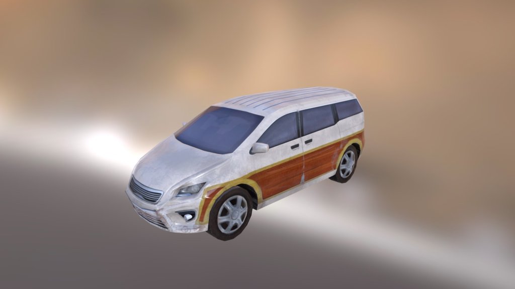 Minivan with a classic wood pannel design for new Highway Rider content - Minivan - 3D model by hippieman 3d model