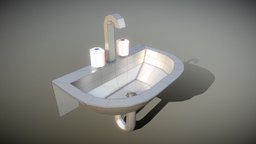 Low-Poly Sink sink, inside, blender-3d, sanitary-ware, vis-all-3d, 3dhaupt, einrichtung, software-service-john-gmbh, low-poly-break-room, low-poly-sink, low-poly, interior