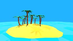 Palm Island | Low Poly | David Kiefer palm, island, eevee, blender-3d, palmtree, low-poly-blender, blender-eevee, blender3d-lowpoly, blender28, low-poly, blender