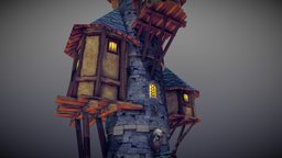 Wizard Tower tower, wizard, 3d, model, fantasy, environment