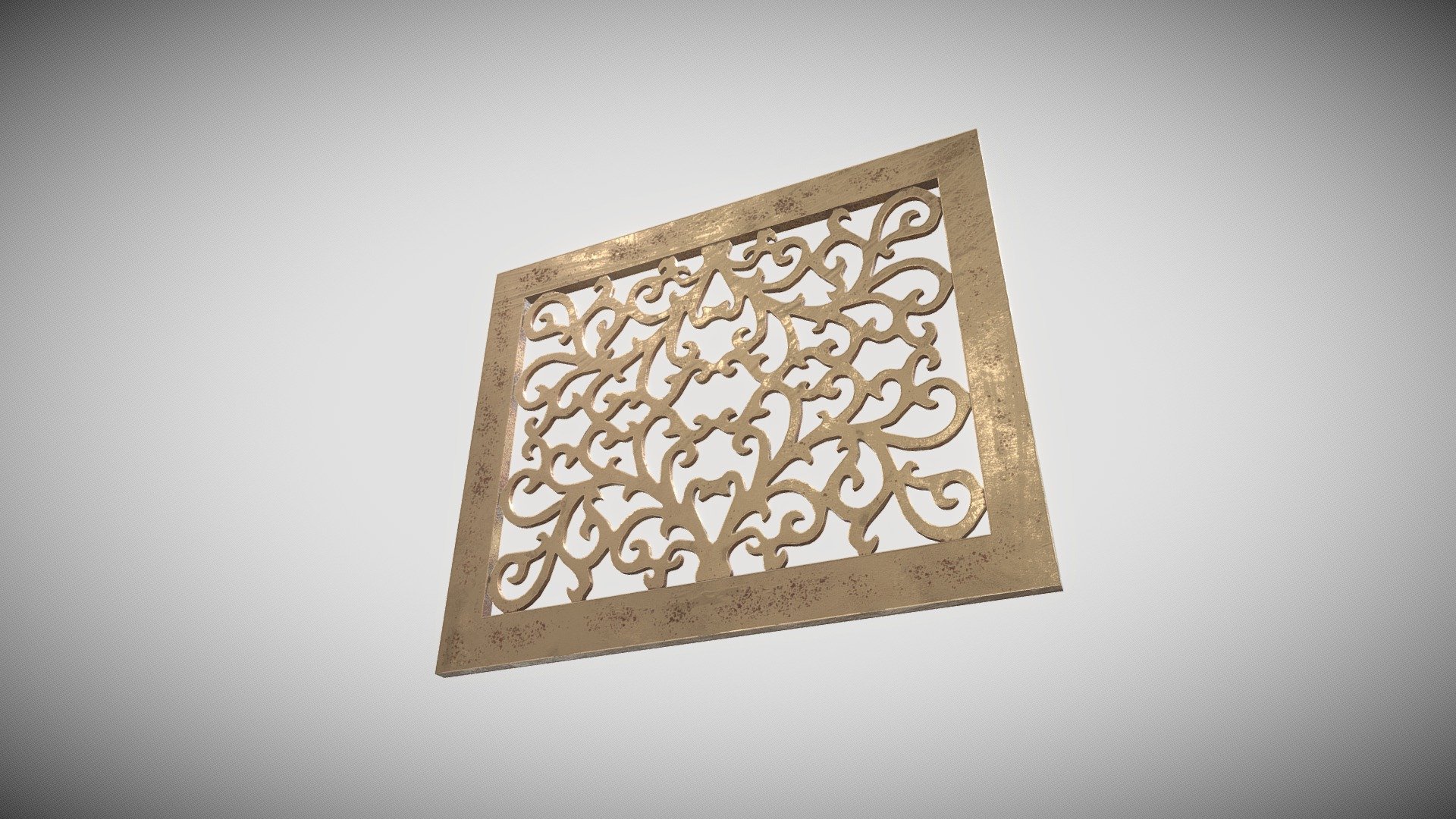 Low poly Victorian Grate modeled in Blender and textured in Substance Painter 3d model