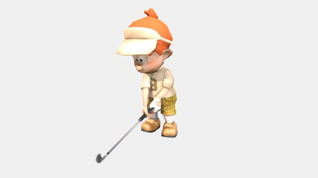 Character and animations for a non published project of golf mobile game in the world of the famous belgian comic strip “Boule &amp;amp; Bill” 3d model