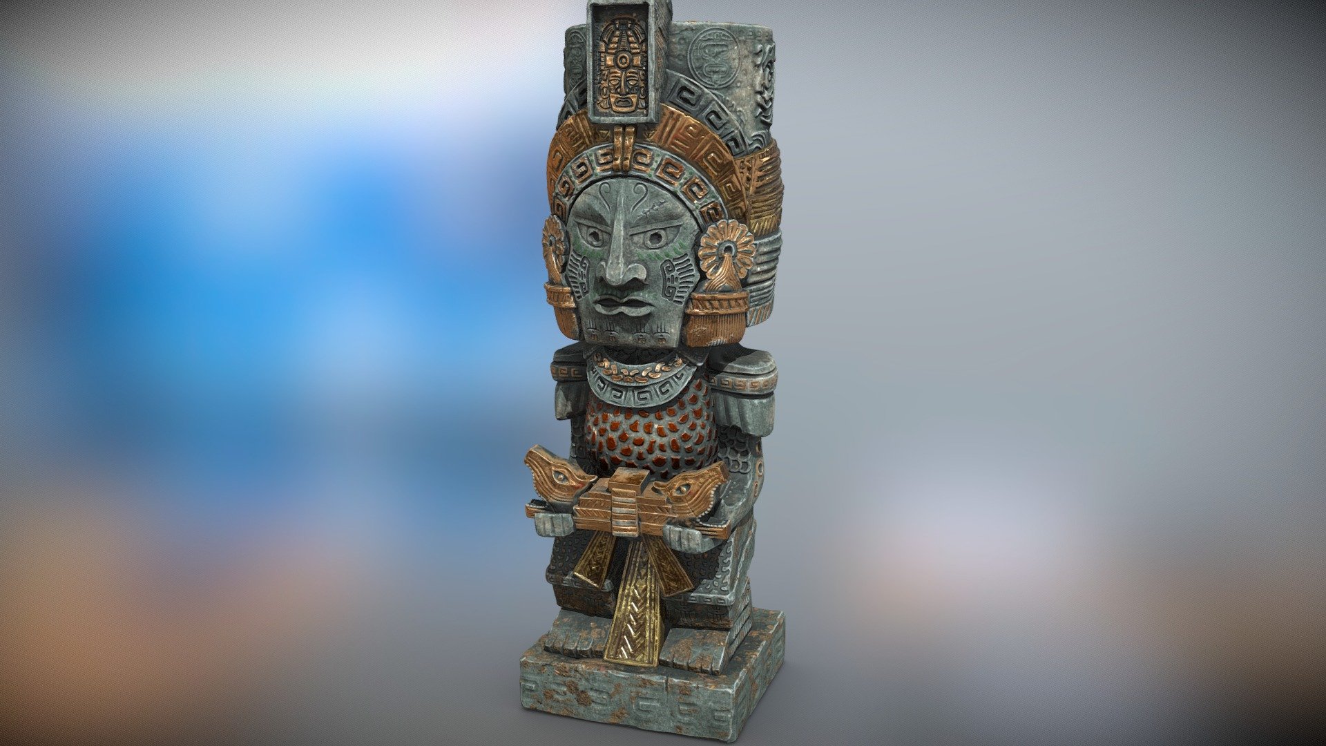 Old mayan relic from different inspirations. Mix between Aztec and Maya. 
Feel free to have fun with this one, it's free (for non commercial work). Always a pleasure to see the result of your work, don't hesitate to show me :)
4K textures include. You can find some renders I did with this model on my Behance page : https://bit.ly/3gXPIQj - MAYAN RELIC - Download Free 3D model by Romain Vaysse (@redshell) 3d model