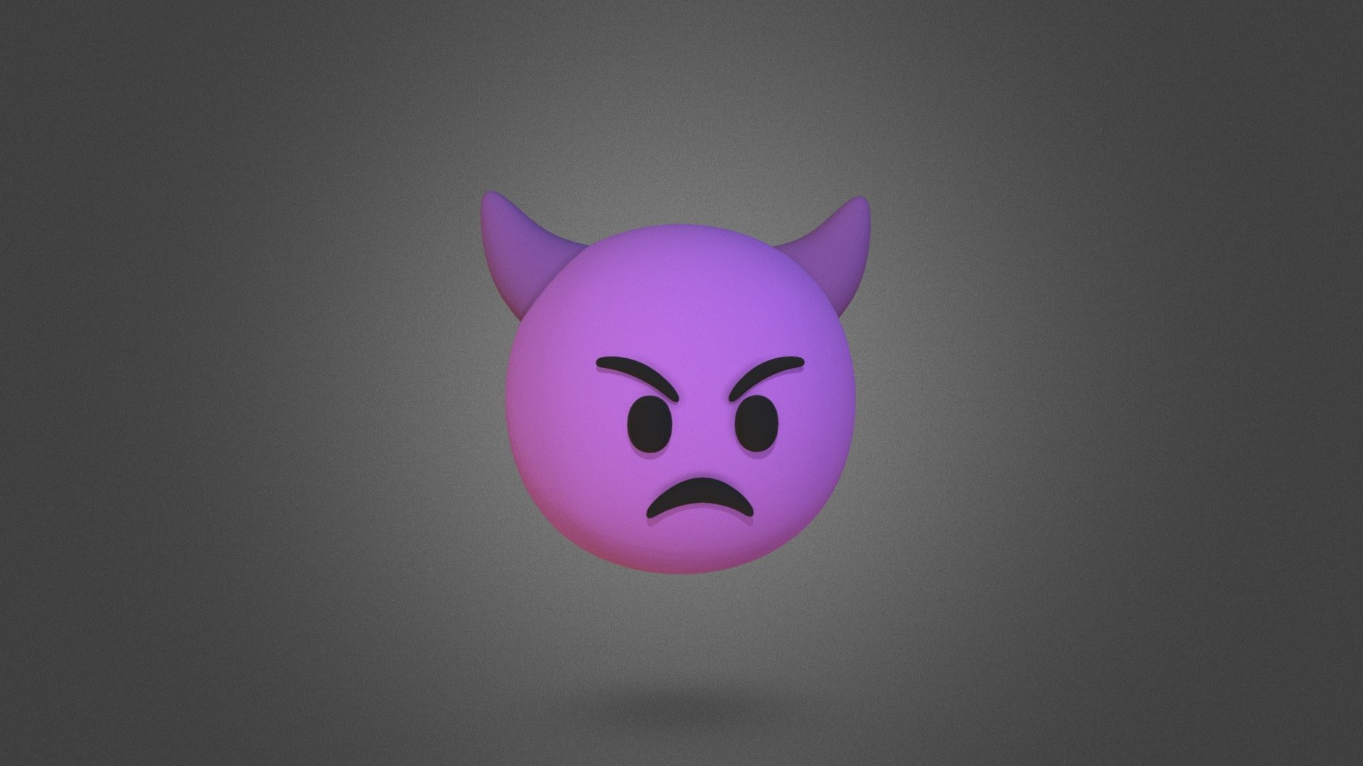 Angry Face with Horns Emoji. Modeled in Blender - Angry Face with Horns Emoji - Buy Royalty Free 3D model by burakonur99 3d model