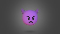 Angry Face with Horns Emoji horns, mouth, face, eye, green, red, angry, sad, happy, devil, purple, horn, head, yellow, emotions, expression, emotion, emoji, emoji3d, emojis, noai
