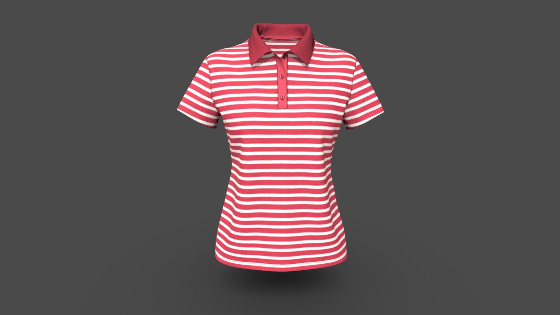 Women Classic Strip Polo Shirt
Version V1.0

Realistic high detailed Women Poloshirt with high resolution textures. Model created by our unique processing &amp; Optimized for Web and AR / VR. 

Features

Optimized &amp; NON-Optimized obj model with 4K texture included




Optimized for AR/VR/MR

4K &amp; 2K fabric texture and details

Optimized model is 1.18MB

NON-Optimized model is 8.67MB

Knit fabric texture and print details included

GLB file in 2k texture size is 4.28MB

GLB file in 4k texture size is 17.6MB  (Game &amp; Animation Ready)

Suitable for web application configurator development.

Fully unwrap UV

The model has 1 material

Includes high detailed normal map

Unit measurment was inch

Triangular Mesh with 11.6k Vertices

Texture map: Base color, OcclusionRoughnessMetallic(ORM), Normal

Tpose  available on request

For more details or custom order send email: hello@binarycloth.com


Website:binarycloth.com - Women Classic Strip Polo Shirt - Buy Royalty Free 3D model by BINARYCLOTH (@binaryclothofficial) 3d model