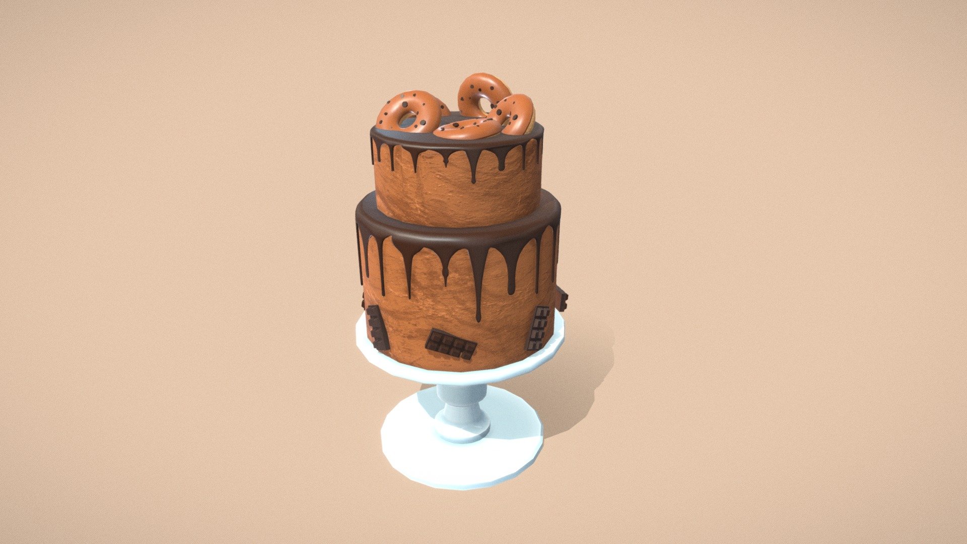12th day of 3december.
I like chocolate a lot, so i decided to make a chocolate cake from pinterest 3d model