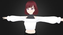 3D Anime Character girl for Blender 21
