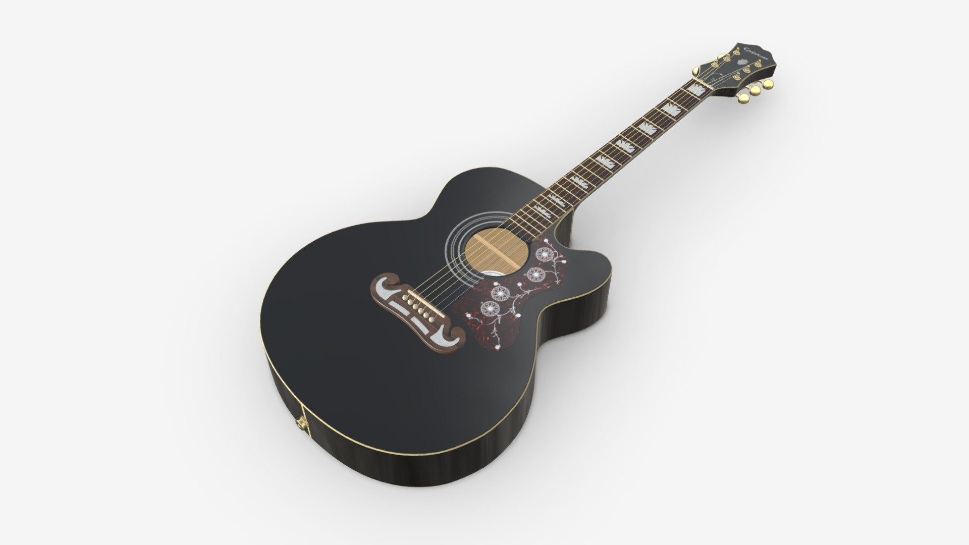 Epiphone J-200 EC acoustic guitar with pickup - Buy Royalty Free 3D model by HQ3DMOD (@AivisAstics) 3d model