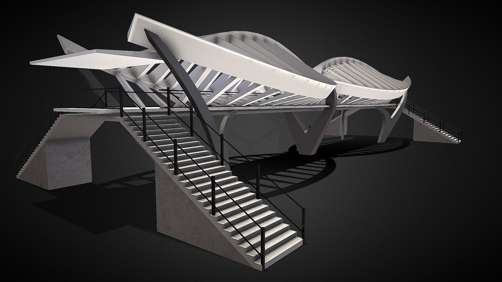 pedestrian bridge - Buy Royalty Free 3D model by Tauffiq Abdllah (@Muhammad.Tauffiq.Abdllah) 3d model