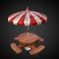 Barbecue table (GAU Modeling Challenge) gameartunboxed, picnic-table, low-poly, gamemodel