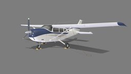 Cessna 206 Super Skywagon Static Low Poly mesh, scenery, private, aviation, airport, general, simulation, aircraft, cessna, static, fsx, 206, xplane, p3d, msfs, c206, skywagon