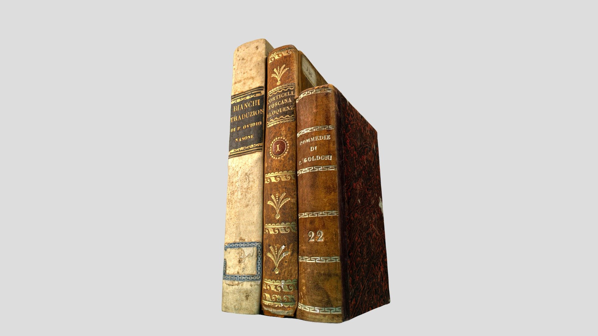 Group of 3 Old books made in Photogrammetry with Agisoft Metashape software. 
8K Textures for Diffuse, Normal, Specular, Roughness 3d model