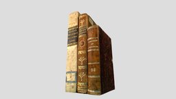 3 Old Books Stack in Photogrammetry