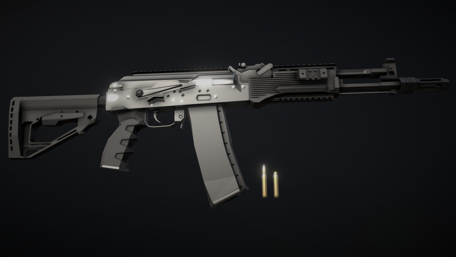 Low-Poly model of the AK-202, a carbine chambered in 5.56mm, that is part of the 200-series (also called 100-M series) of AKs 3d model