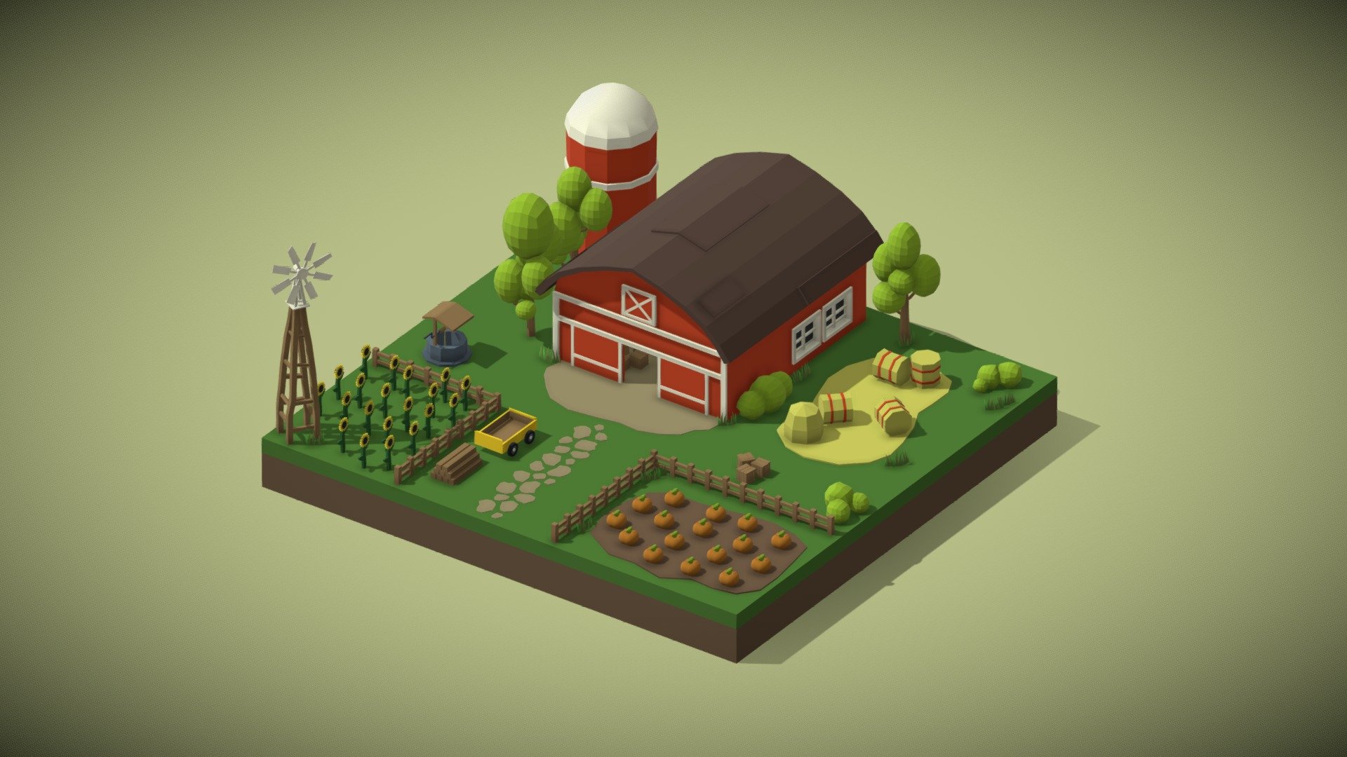 Mobile game ScenOptimized and ready for export to game engine.

Made with Blender 3D - "Farm" For mobile game - Download Free 3D model by vladimir.mkl 3d model