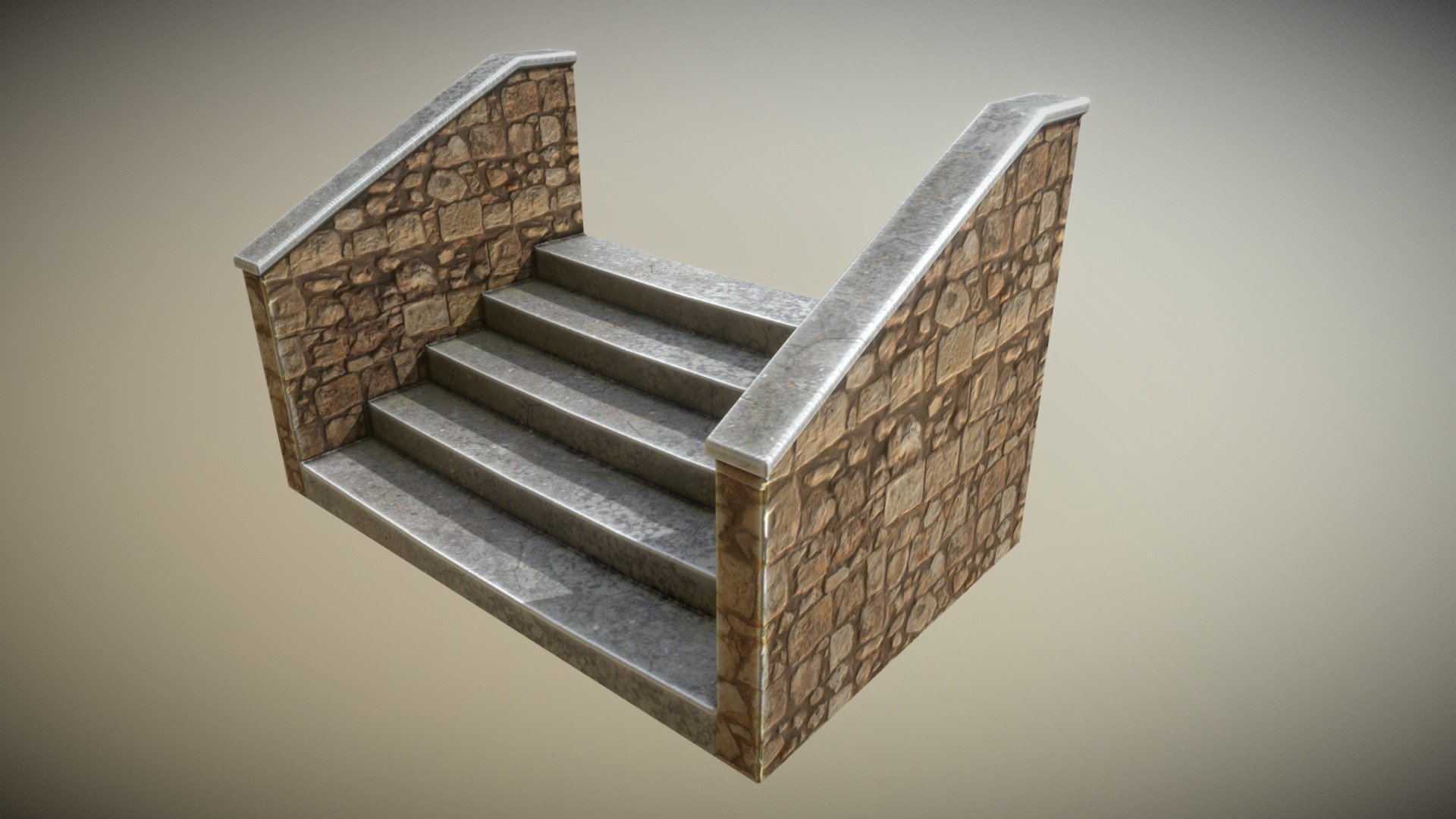 Game ready stairs model - StairsMidO2 - Buy Royalty Free 3D model by Dexsoft Games (@dexsoft-games) 3d model
