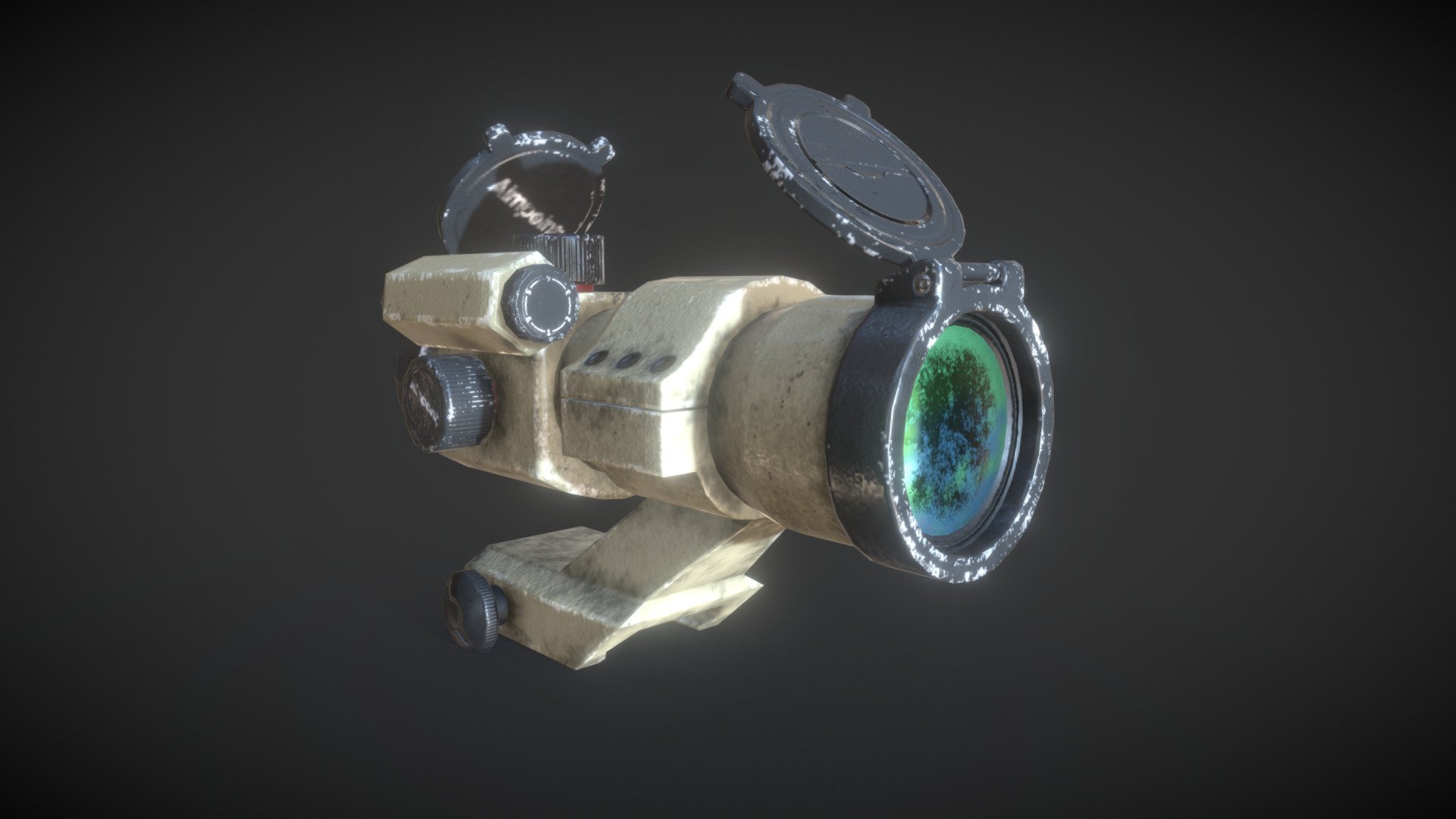 For game model. use 1024 texture for fast performance. modeling in Blender 2.79 and texturing in Substance painter 2.0 - Aim-Point_Red-Dot-Sight - 3D model by Michael Karel (@michaelkarel) 3d model