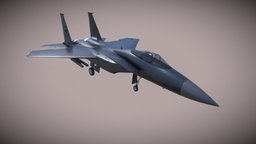 animated F15c eagle jet fighter sky, mig, airplane, f16, su, f15, aircraft, jet, war