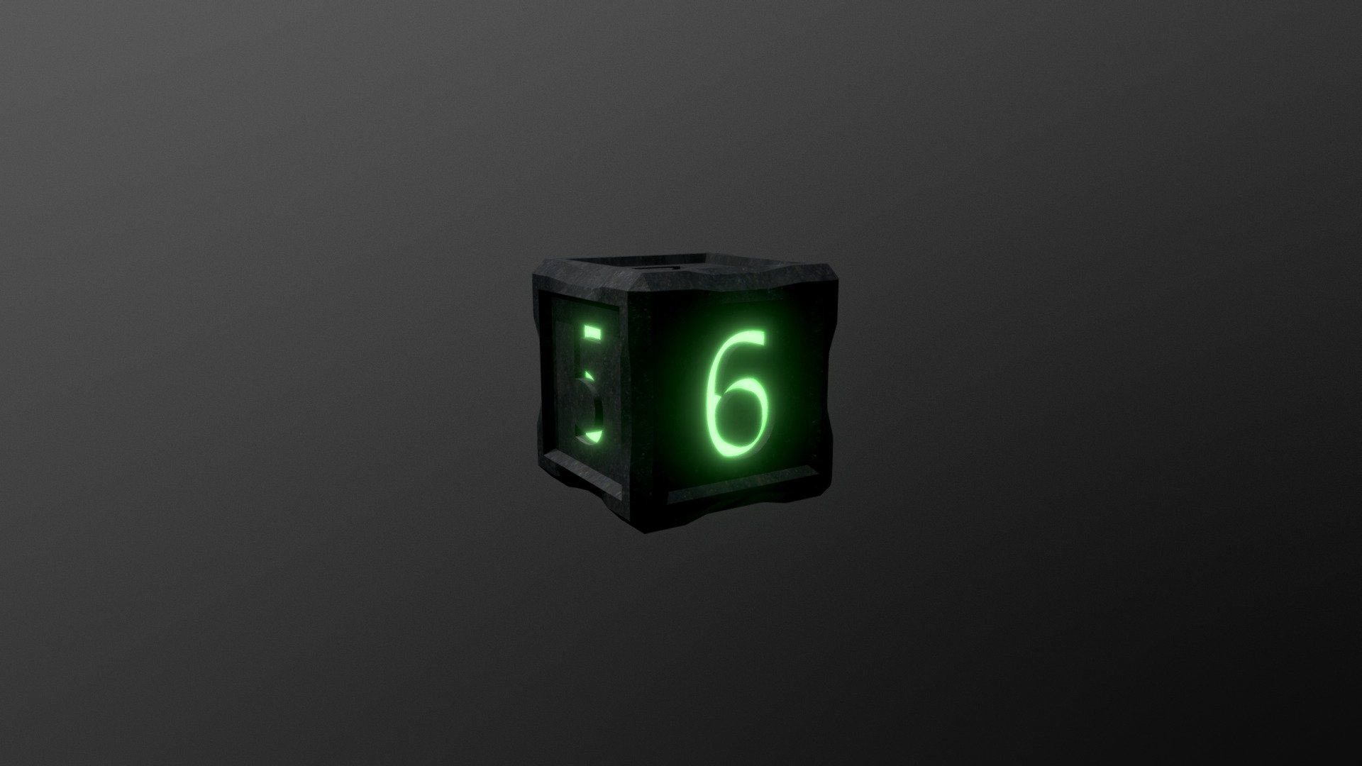 Simple model made in Maya using basic geometry and an emmision texture to get the glowing numbers on the dice face 3d model