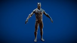 Marvel Super Hero-Black Panther version 1 realtime, marvelcomics, blackpanther, headusuvlayout, substancepainter, low-poly, 3dsmax, zbrush, noai