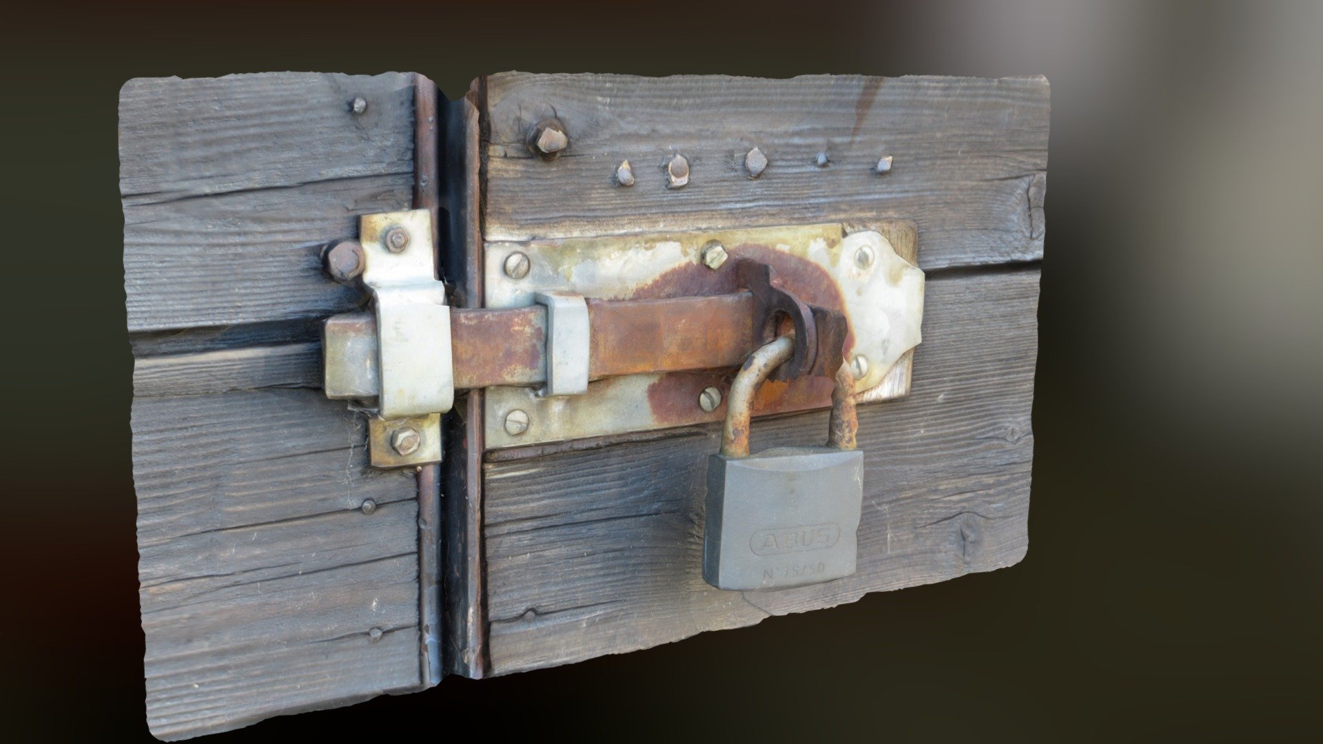Old rusty Lock on wooden door. Good reference to a computer game - Lock - Buy Royalty Free 3D model by falk lochmann (@falk) 3d model