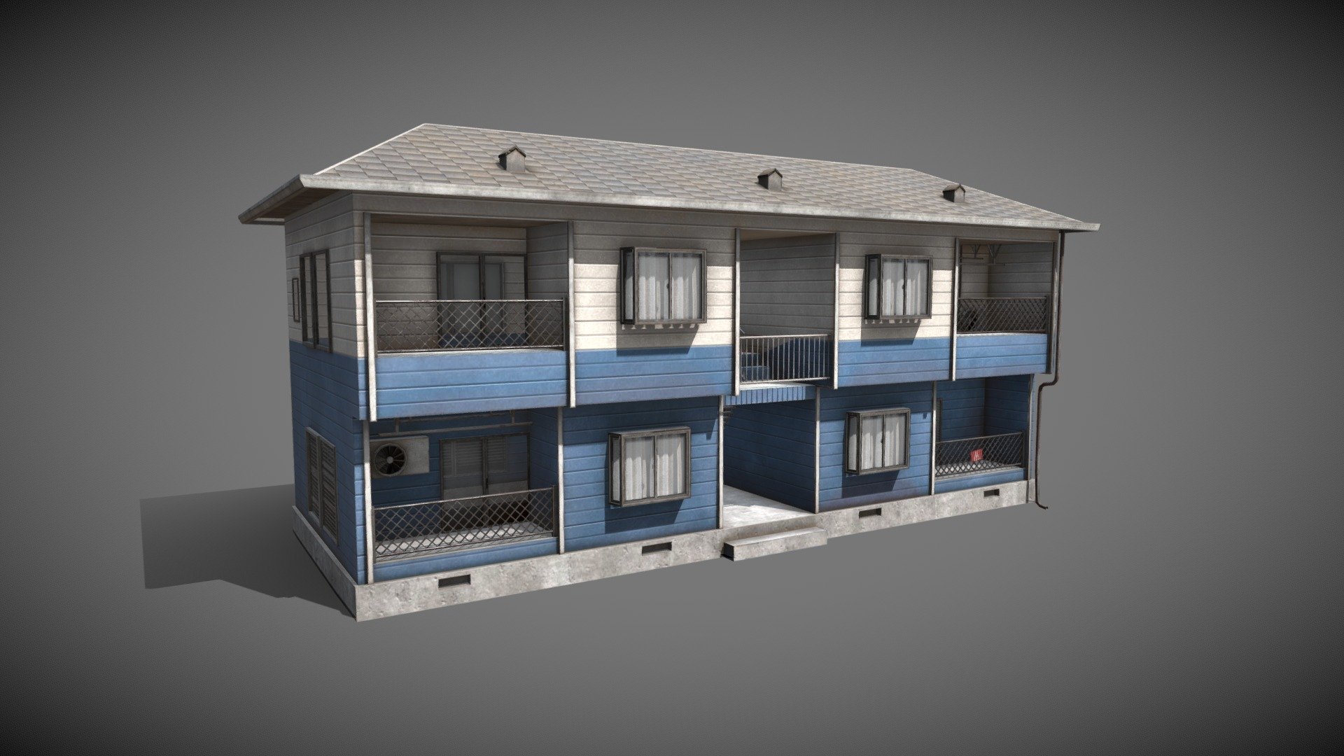 Residential japanese building, ready for games, very low poly.

-2K texture

-1 material

-5 UDIMs

-No pluggins

-OBJ and FBX

-Maps included: basecolor, height, normal, roughness, metallic 3d model