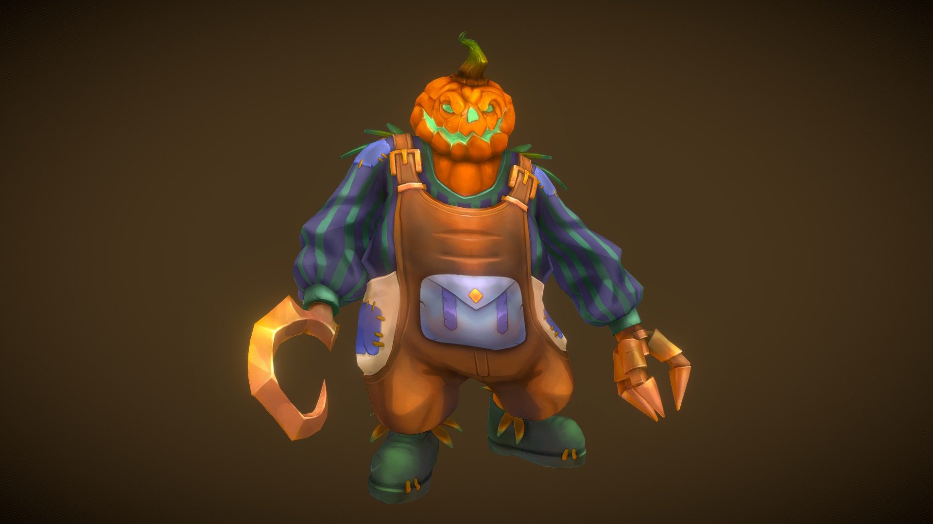 Stylized character for a project.

Software used: Zbrush, Autodesk Maya, Autodesk 3ds Max, Substance Painter - Stylized Pumpkin Golem - 3D model by N-hance Studio (@Malice6731) 3d model