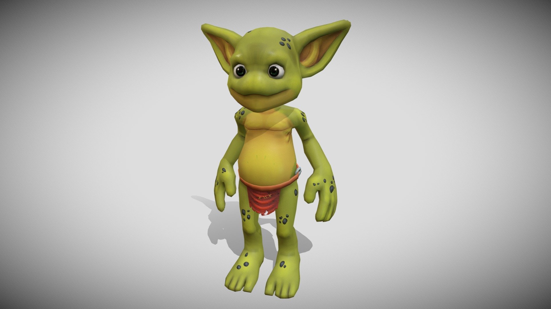 Lowpoly model optimized for mobile games

Rigged with Walk, idle, run and jump animations

Hand painted textures (Diffuse, Normal and Roughness)

Good UV maps
 - Cartoon Goblin - Game Ready Model - Buy Royalty Free 3D model by CarvMad (@Ryan.Carvalho) 3d model