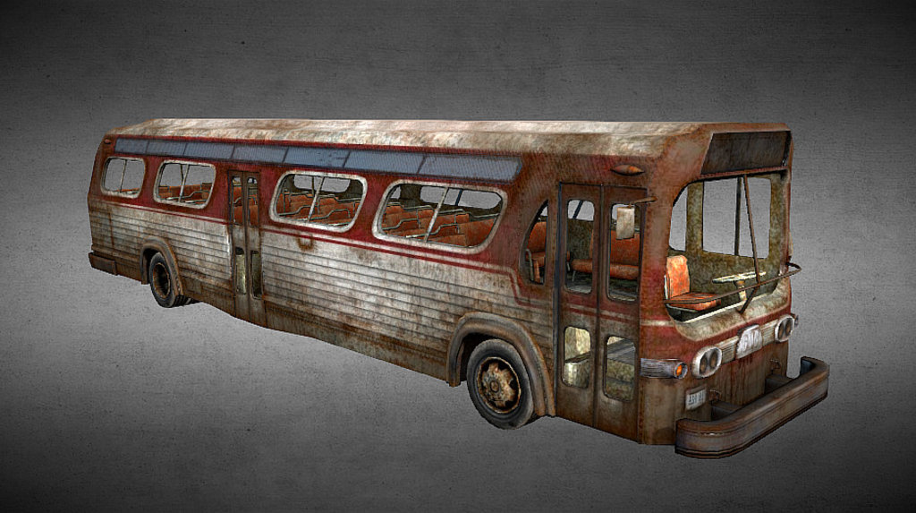 -link removed-#!/content/24798 + over 30 other vehicles - Rusty old bus - 3D model by CraftworkMobile 3d model