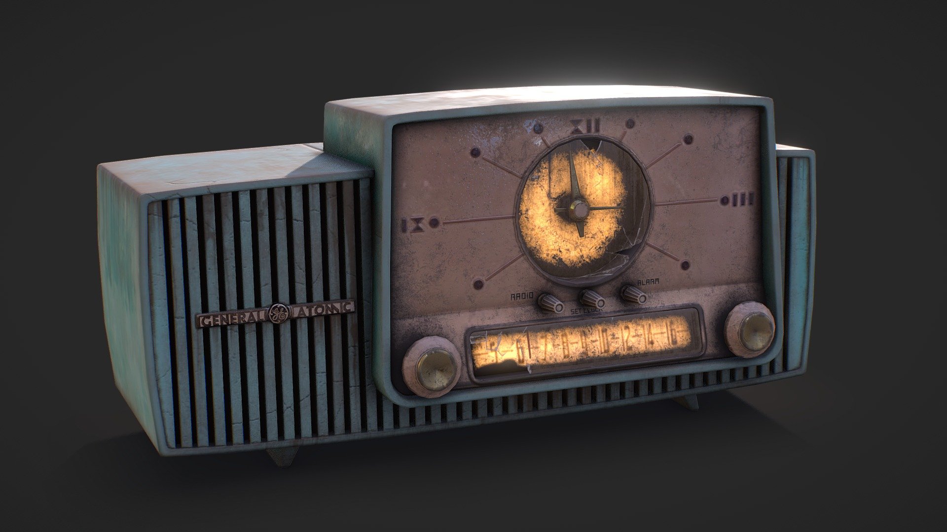 A radio based on the General Electric Model 915 from the atomic age. Created for a Fallout mod project 3d model