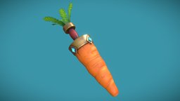 Carrot Sword challenge, carrot, weaponlowpoly, pbr-texturing, substance, maya, low-poly, cartoon, photoshop, weaponchallenge, non-violent