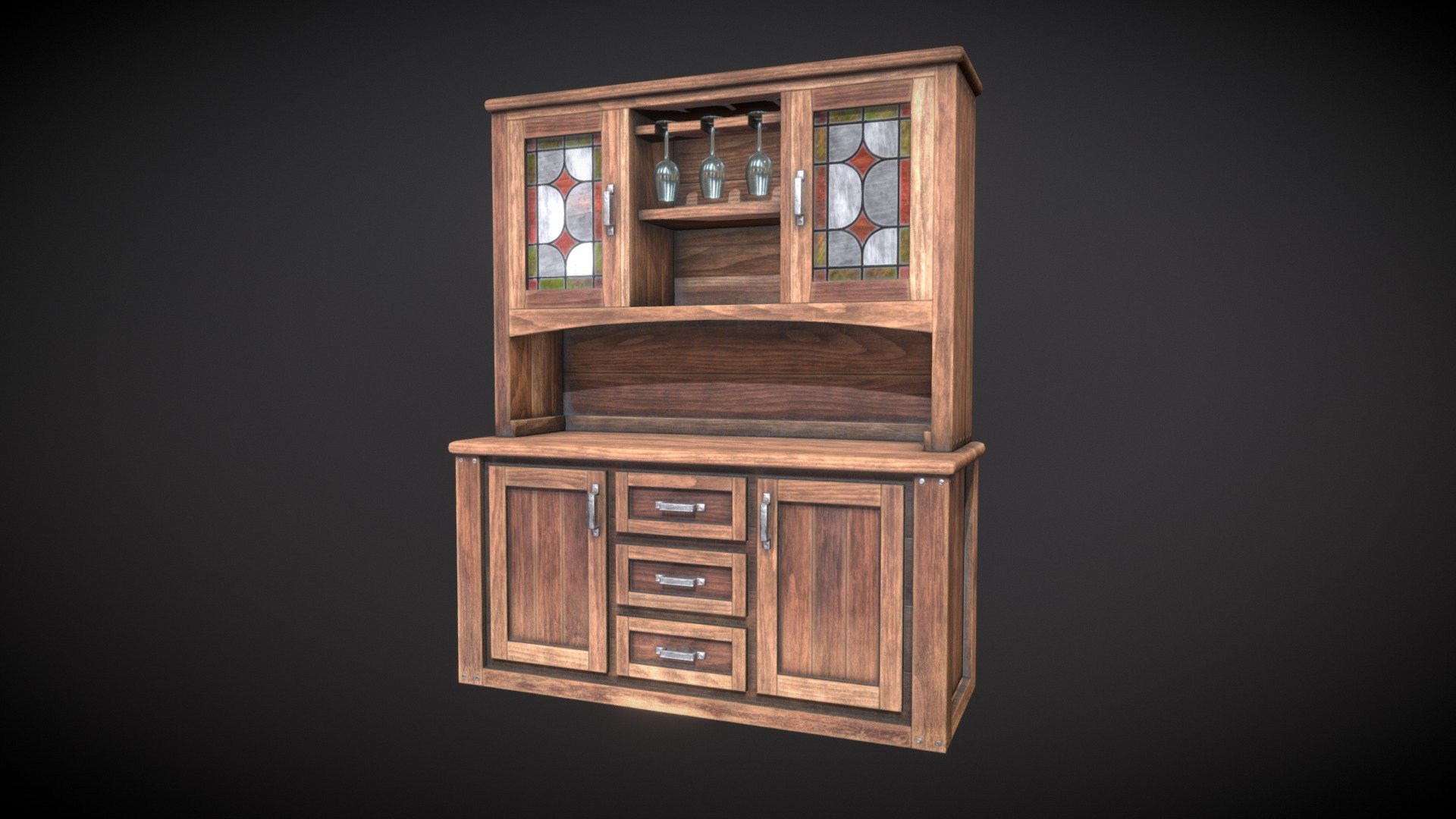 https://www.artstation.com/artwork/53kgO - Liquor Cabinet - 3D model by Eddie Ataberk (@cg-king) 3d model