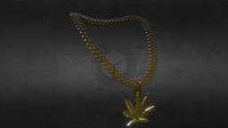 cuban weed chain weed, hood, chain, necklace, chains, free3dmodel, freedownload, cuban, gangstar, jwellery, gangshit