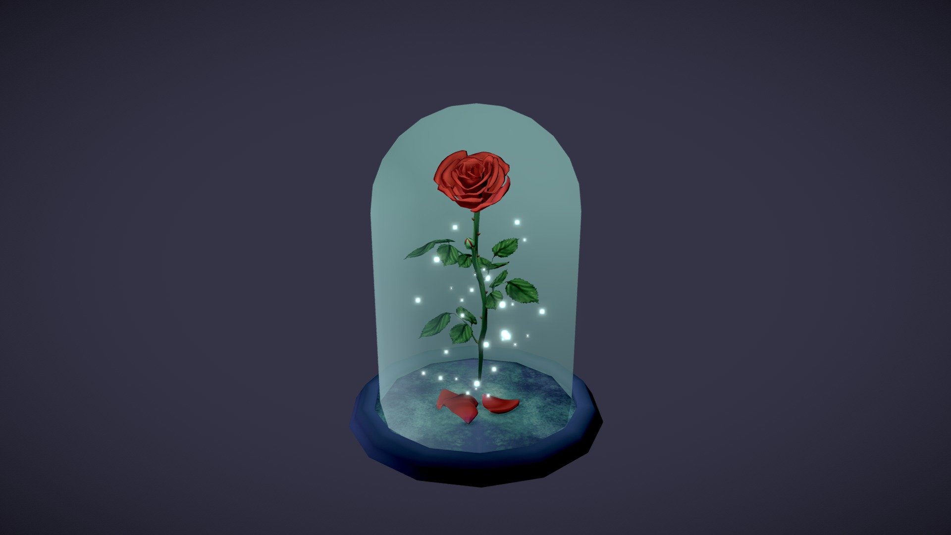 3D hand - painted model of a rose using both zbrush and 3dmax. Inspired by the Beauty and the Beast one 3d model