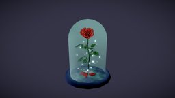 Rose 3D model plant, flora, flower, rose, rosa, 3d-art, beautyandthebeast, hand-painted