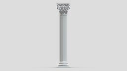 Modern Composite Column greek, ancient, vintage, retro, column, antique, classic, decorative, pillar, ionic, gothic, capital, realistic, roman, order, components, pilaster, greco, solomonic, architecture, 3d, building, history