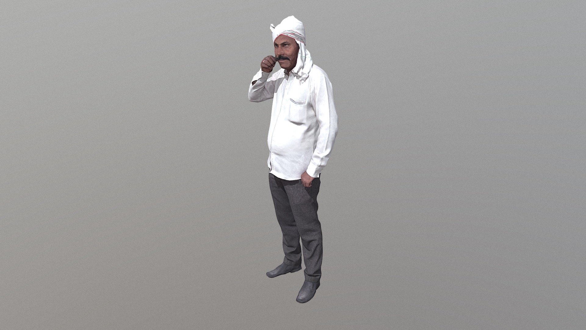 Indian Moustach Male Farmer 3D Scanned Model - Indian Moustach Farmer - 3D model by IDEAZZZZ 3d model