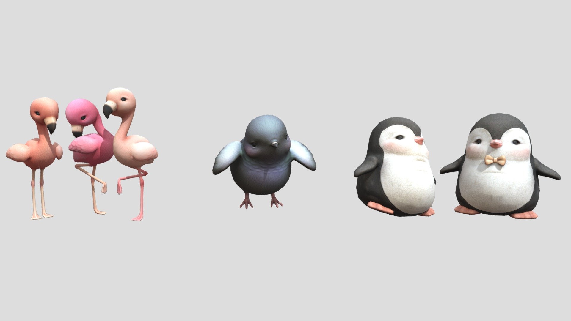 3 differents cute birds 
5 models - cute birds - Buy Royalty Free 3D model by wissemridj 3d model