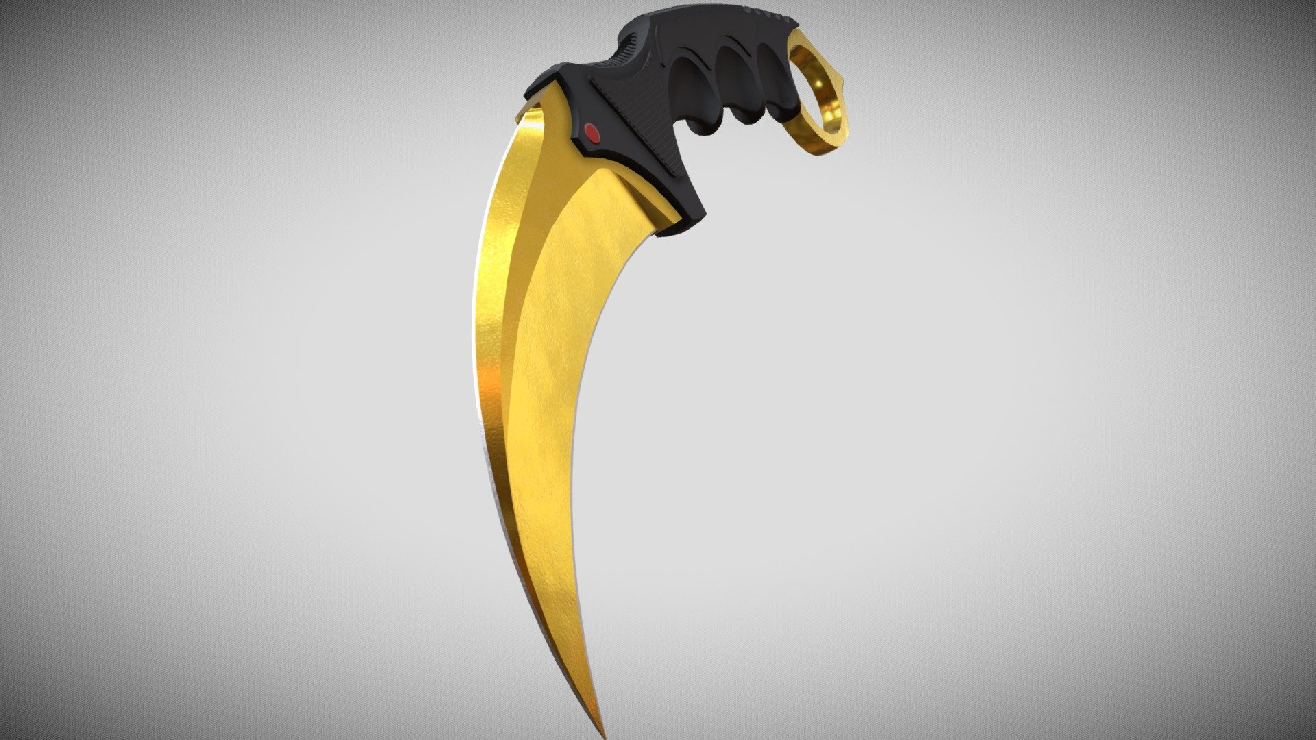 Karambit Knife from CS:GO with Gold pattern Model made in Autodesk MAYA, textured and rendered in Substance Painter - Karambit Knife Gold - Buy Royalty Free 3D model by P7PO (@PiPo07) 3d model