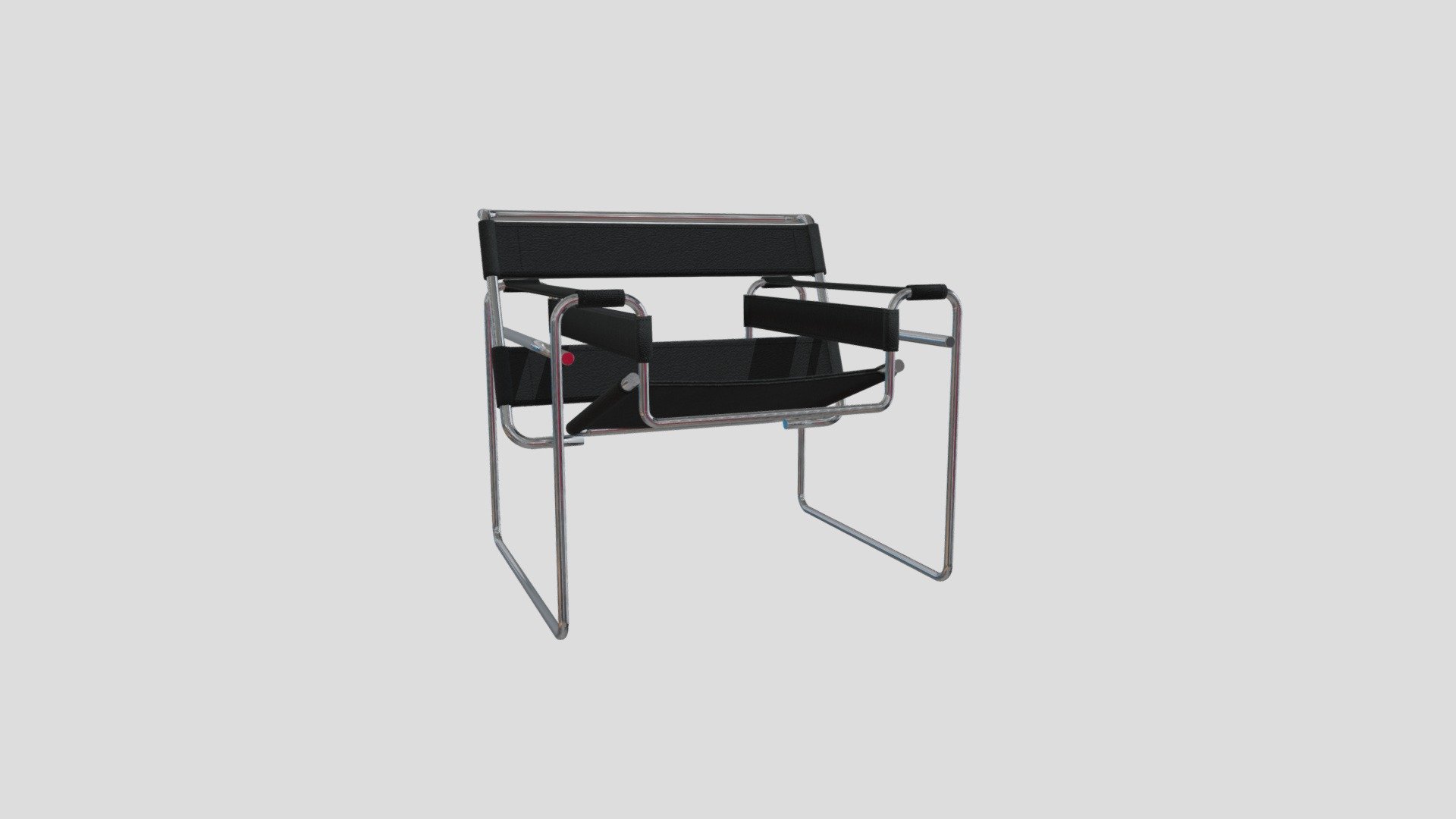 This chair was made in Blender 2.08. This piece of interior furniture is known as a Wassily Chair and was designed by Marcel Breuer in 1925-1926 at the Bauhaus in Dessau Germany 3d model
