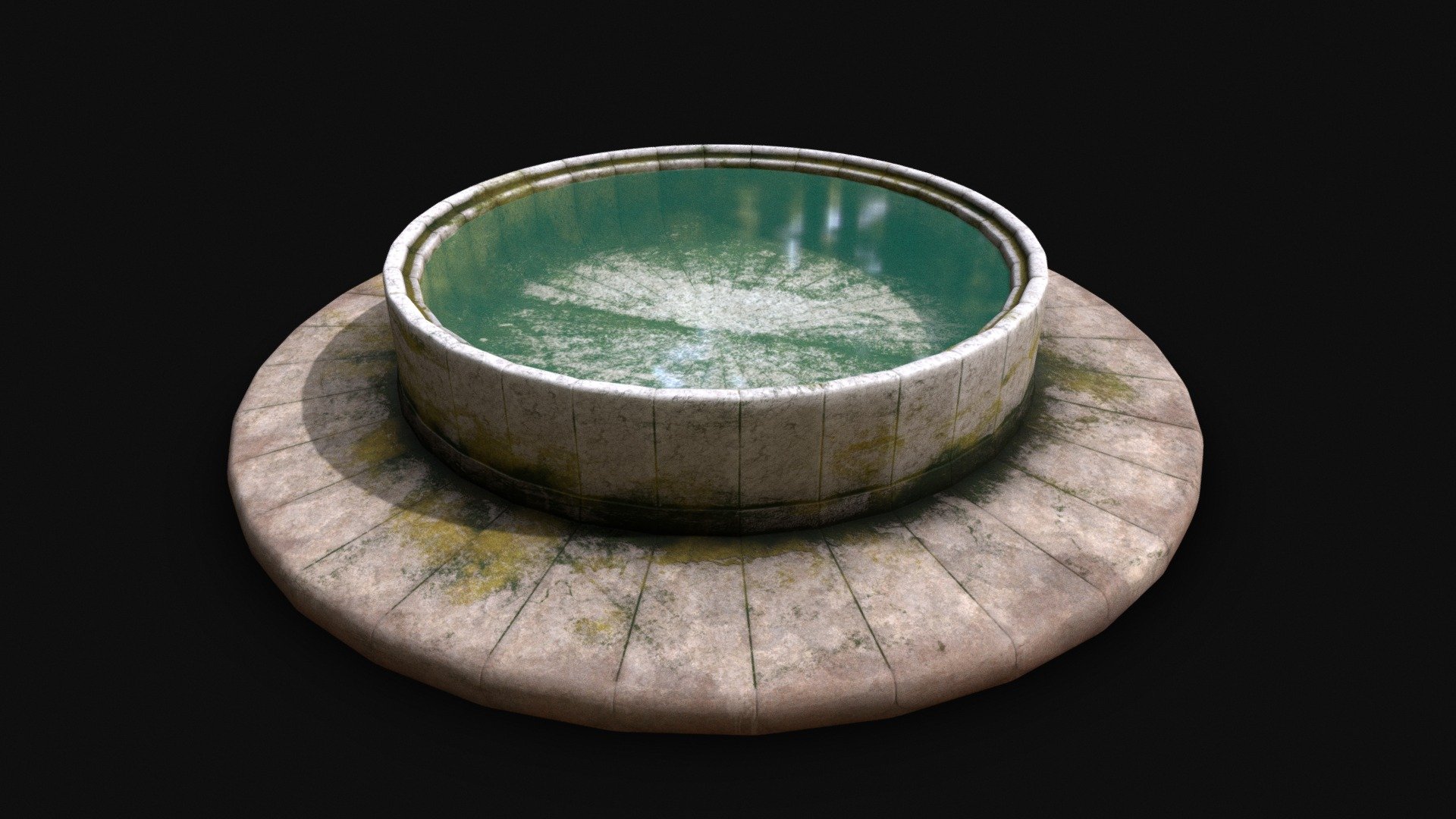 Victorian stone pond for growing lotuses. Designed to be placed in gardens and greenhouses 3d model