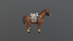 Stylized Horse assets, handpainted, game, 3d, photoshop, blender, horse, model, stylized