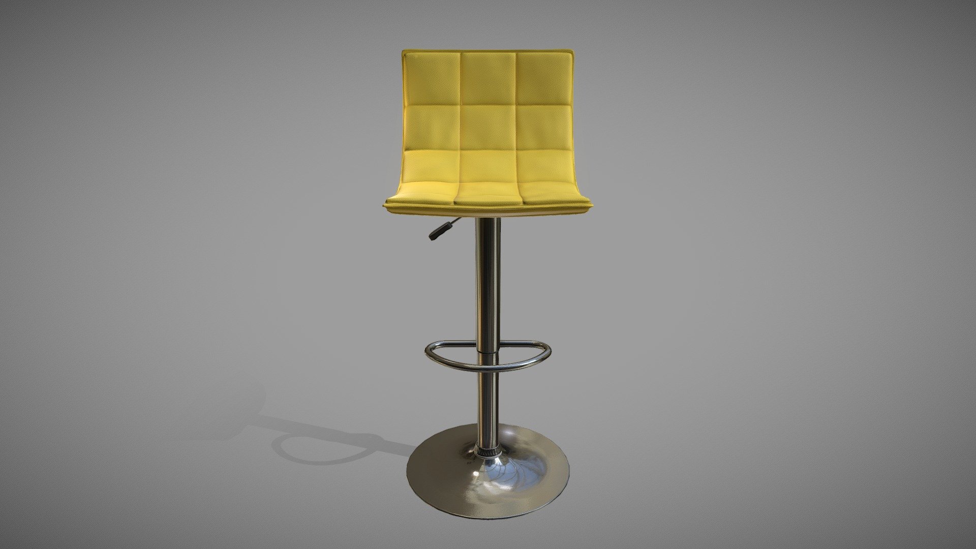 Width (X): 44.45 cm Depth (Y): 58.42 cm Height (Z): 115.57 cm - Yellow vinyl padded bar stool Low-poly 3D model - Buy Royalty Free 3D model by Gabriel Abner (@Gabriel369) 3d model