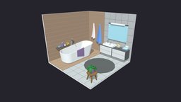 Bath Room 11 Low-poly 3D model