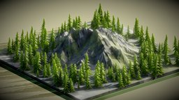 Isometric Mountain Scene landscape, terrain, isometric, mountains, low-poly-model, pinetree, pinewood, naturescene, isometry, pinetrees, mountain-rock, isometric3d, lowpoly, blender3d, mountain-landscape