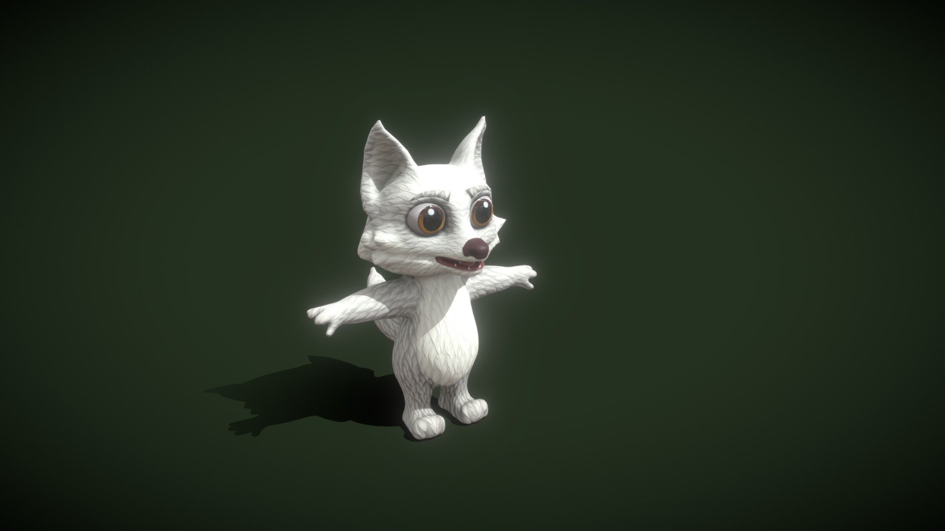 Cartoon Arctic Fox Rigged 3D Model is completely ready to be used in your games, animations, films, designs etc.  

All textures and materials are included and mapped in every format. The model is completely ready for visualization in any 3d software and engine.  

Technical details:  


File formats included in the package are: FBX, OBJ, GLB, ABC, DAE, PLY, STL, BLEND, gLTF (generated), USDZ (generated)
Native software file format: BLEND
Render engine: Eevee
Polygons: 10,284
Vertices: 9,863
Textures: Color, Metallic, Roughness, Normal, AO
All textures are 2k resolution
The model is rigged
We have another model with animations
Only following formats contain rig: BLEND, FBX, GLTF/GLB
 - Cartoon Arctic Fox Rigged 3D Model - Buy Royalty Free 3D model by 3DDisco 3d model
