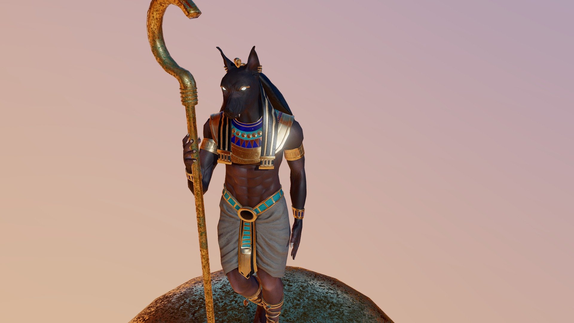It is Anubis that I designed to be a character in video games.
- It used Dota material in substance painter.
- PBR mapping - Anubis - 3D model by THEBEARS (@AMars77) 3d model